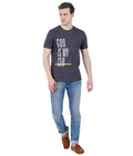 Living Legend Men Dark Grey Slim Fit Round Neck T - Shirt