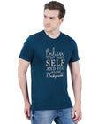 Living Legend Men Petrol Blue Slim Fit Round Neck T - Shirt