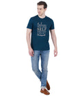 Living Legend Men Petrol Blue Slim Fit Round Neck T - Shirt