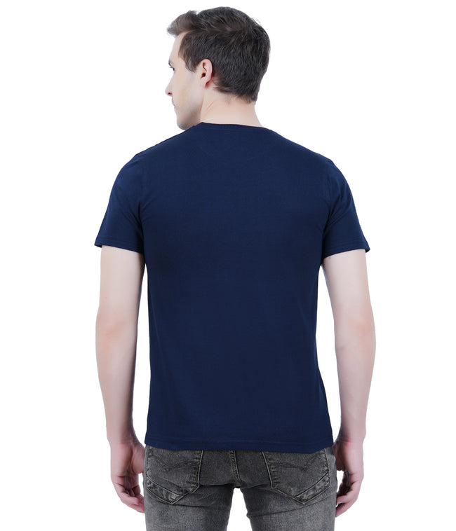 Living Legend Men Navy Slim Fit Round Neck T - Shirt