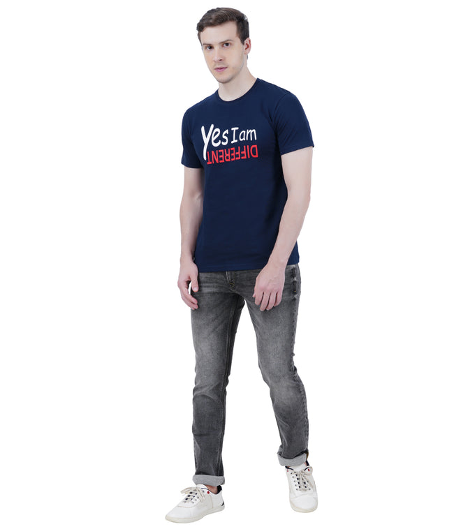 Living Legend Men Navy Slim Fit Round Neck T - Shirt