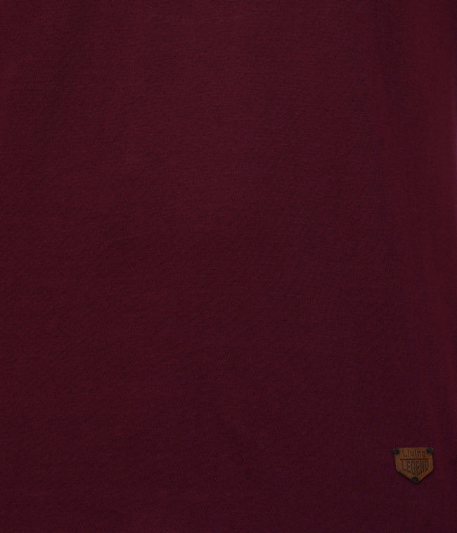 Living Legend Men Maroon Slim Fit Round Neck T - Shirt