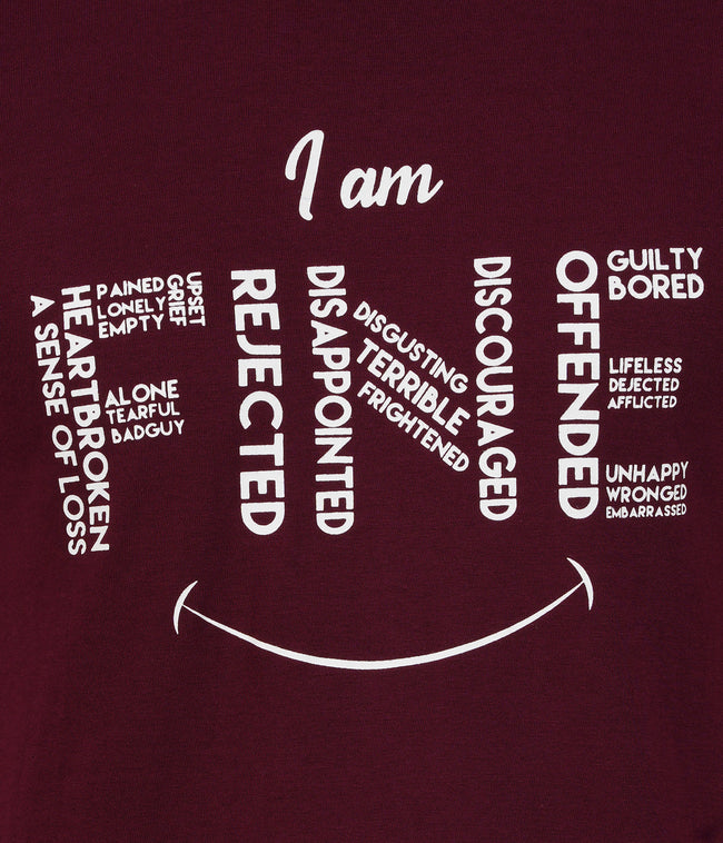 Living Legend Men Maroon Slim Fit Round Neck T - Shirt