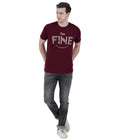 Living Legend Men Maroon Slim Fit Round Neck T - Shirt