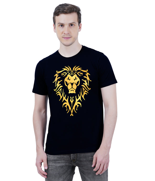Living Legend Men Black Slim Fit Round Neck T - Shirt