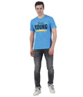 Living Legend Men Light Blue Slim Fit Round Neck T - Shirt