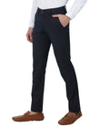 Living Legend Men Midnight Blue checks Slim fit Low Rise Stretch Casual Trouser