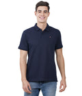 Living Legend  Men Navy Slim Fit Polo T - Shirt