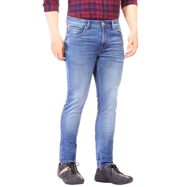 Living Legend Men  Light Ink Blue Slim Fit Low-Rise  Stretchable  Jeans