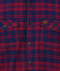 Living Legend Men Red Navy Checked Cotton Slim Fit Full Sleeve Casual Shirt