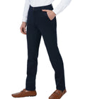 Living Legend Men Zaffre Blue Printed Slim fit Low Rise Stretch Casual Trouser
