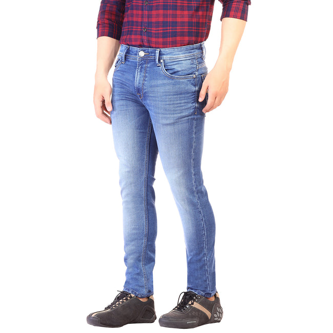 Living Legend Men  Light Ink Blue Slim Fit Low-Rise  Stretchable  Jeans