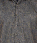 Living Legend Men Grey Olive Printed Cotton Slim Fit Half Sleeve Casual Shirt