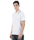 Living Legend Men White Slim Fit Polo T - Shirt