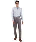 Living Legend Men Taupe Grey Satin slim fit Mid Rise Casual Trouser