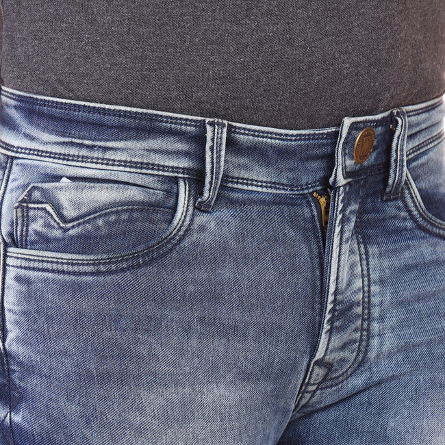 Living Legend Men Indigo Mid Blue Tint Slim Fit Low-Rise  Stretchable  Jeans