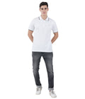 Living Legend Men White Slim Fit Polo T - Shirt