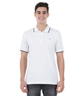 Living Legend Men White Slim Fit Polo T - Shirt