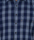 Living Legend Men Navy Grey Checked Cotton Slim Fit Half Sleeve Casual Shirt
