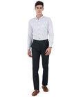 Living Legend Men Jet Black Printed Slim fit Low Rise Stretch Casual Trouser