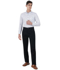 Living Legend Men Eerie Black Satin slim fit Mid Rise Casual Trouser