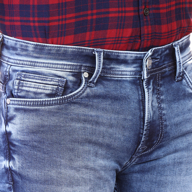 Living Legend Men Mid Blue Slim Fit Low-Rise Stretchable Jeans