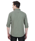 Living Legend Men Olive Plain Cotton Slim Fit Full Sleeve Casual Shirt