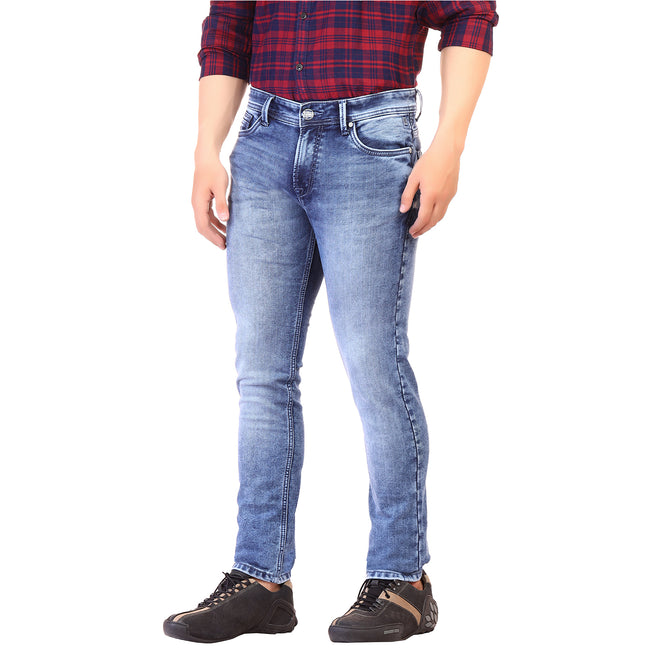 Living Legend Men Mid Blue Slim Fit Low-Rise Stretchable Jeans