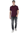 Living Legend Men Maroon Slim Fit Polo T - Shirt