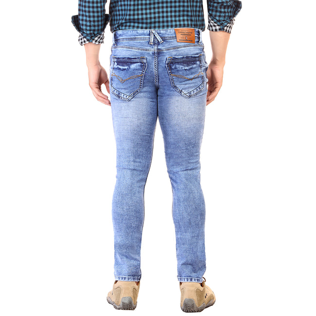 Living Legend Men Light Blue Slim Fit Low-Rise Stretchable Jeans