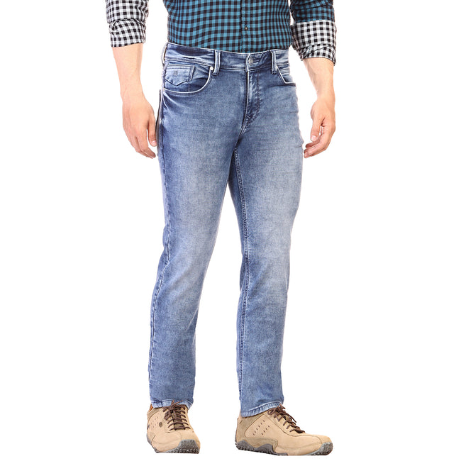 Living Legend Men Light Blue Tint Slim Fit Low-Rise Stretchable Jeans