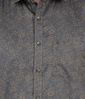 Living Legend Men Grey Olive Printed Cotton Slim Fit Full Sleeve Casual Shirt