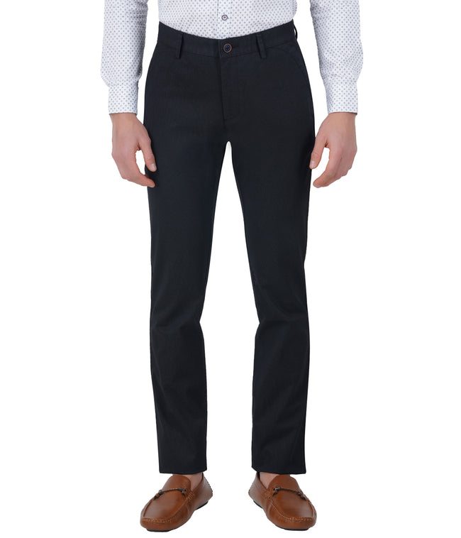 Living Legend Men Black Bean Printed Slim fit Low Rise Stretch Casual Trouser