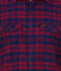Living Legend Men Red Navy Checked Cotton Slim Fit Half Sleeve Casual Shirt