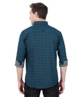 Living Legend Men Green Black Checked Cotton Slim Fit Full Sleeve Casual Shirt