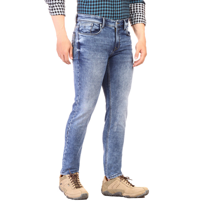 Living Legend Men Mid Blue Tint Slim Fit Low-Rise  Stretchable  Jeans