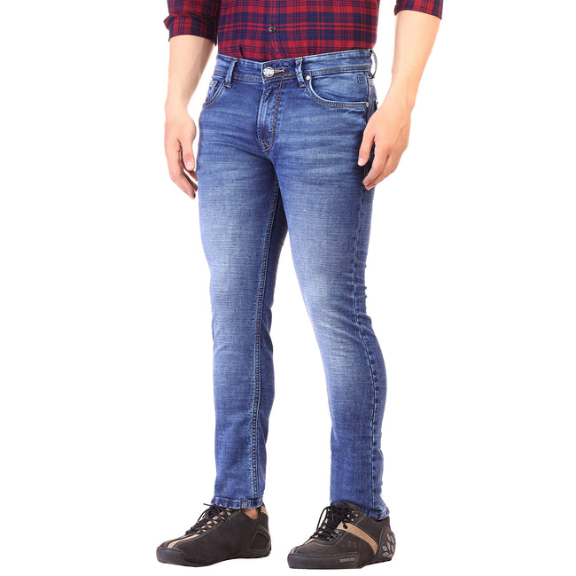 Living Legend Men Ice Blue Slim Fit Low-Rise Stretchable Jeans
