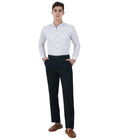 Living Legend Men Smoky Black Twill slim fit Mid Rise Casual Trouser