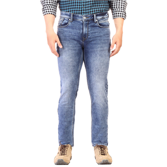 Living Legend Men Mid Blue Tint Slim Fit Low-Rise  Stretchable  Jeans
