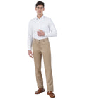 Living Legend Men Tan Twill slim fit Mid Rise Casual Trouser