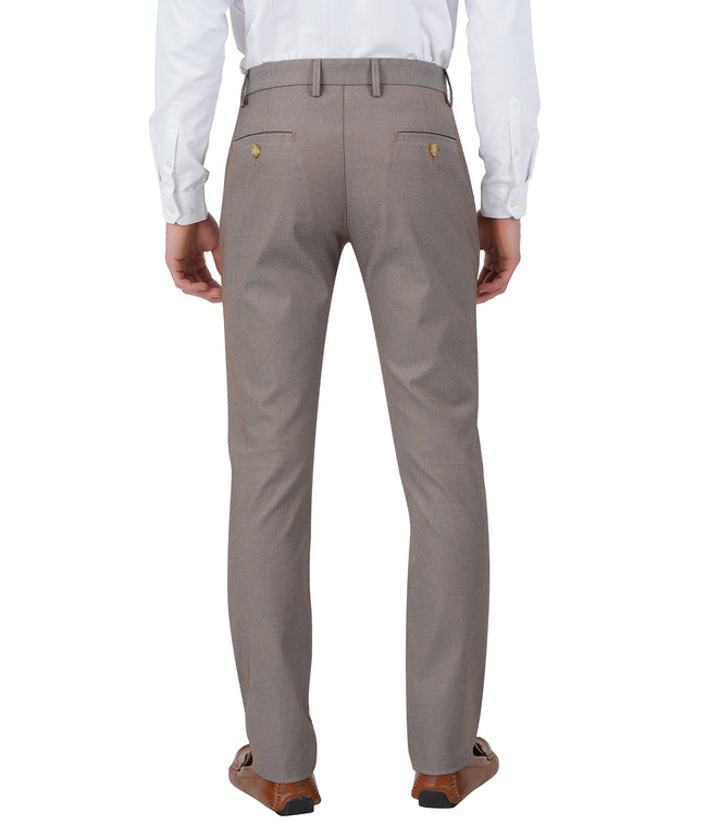 Living Legend Men Bean Dobby Slim fit Low Rise Stretch Casual Trouser
