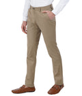 Living Legend Men Hazelnut Checks Slim fit Low Rise Stretch Casual Trouser