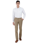 Living Legend Men Hazelnut Checks Slim fit Low Rise Stretch Casual Trouser