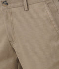 Living Legend Men Hazelnut Checks Slim fit Low Rise Stretch Casual Trouser