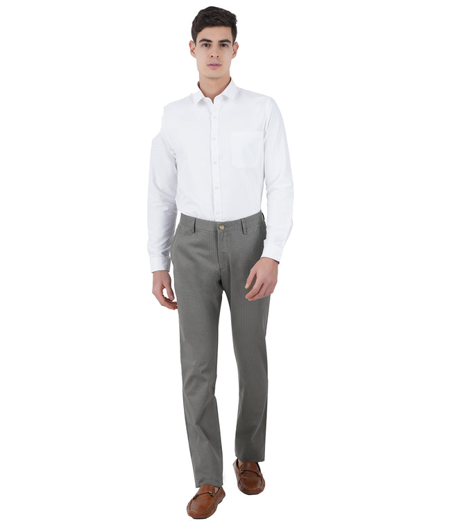 Living Legend Men Platinum Printed Slim fit Low Rise Stretch Casual Trouser