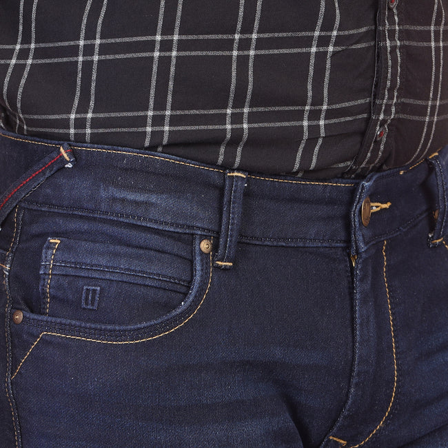 Living Legend Dark Blue Slim Fit Low-Rise  Stretchable  Jeans