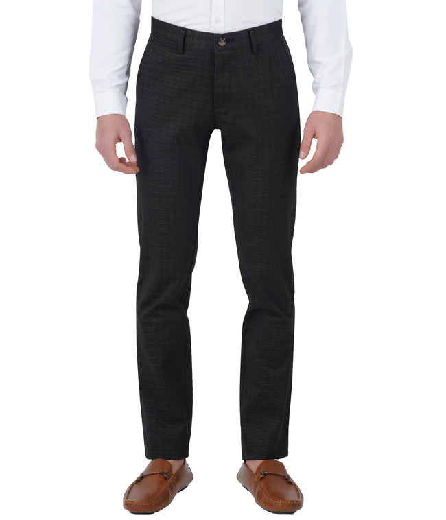 Living Legend Men Liquorice checks Slim fit Low Rise Stretch Casual Trouser