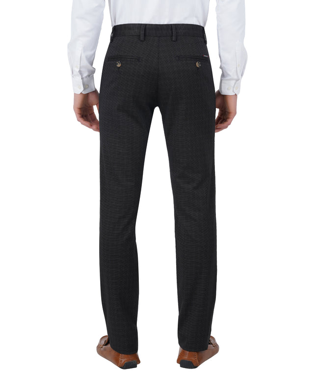 Living Legend Men Liquorice checks Slim fit Low Rise Stretch Casual Trouser