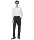 Living Legend Men Elephant Grey Twill slim fit Mid Rise Casual Trouser