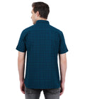 Living Legend Men Green Black Checked Cotton Slim Fit Half Sleeve Casual Shirt